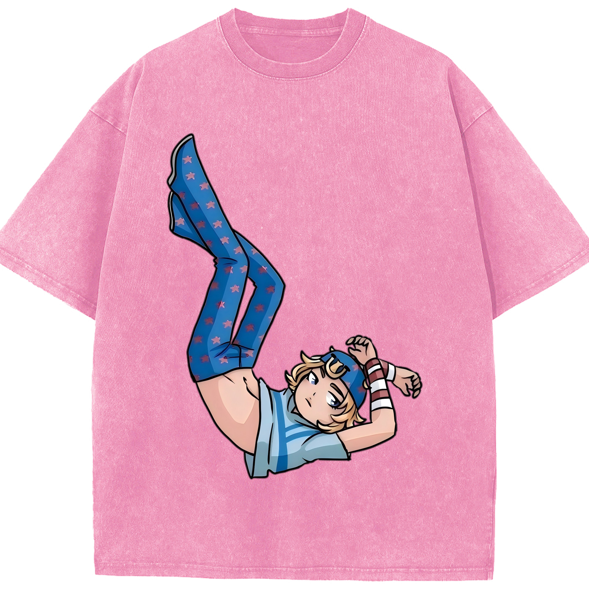 （画像用） ジョジョの奇妙な冒険 グイード?ミスタ JoJo's Bizarre Adventure Guido Mista 綿100% ヴィンテージ風 半袖Tシャツ（フロントプリント）